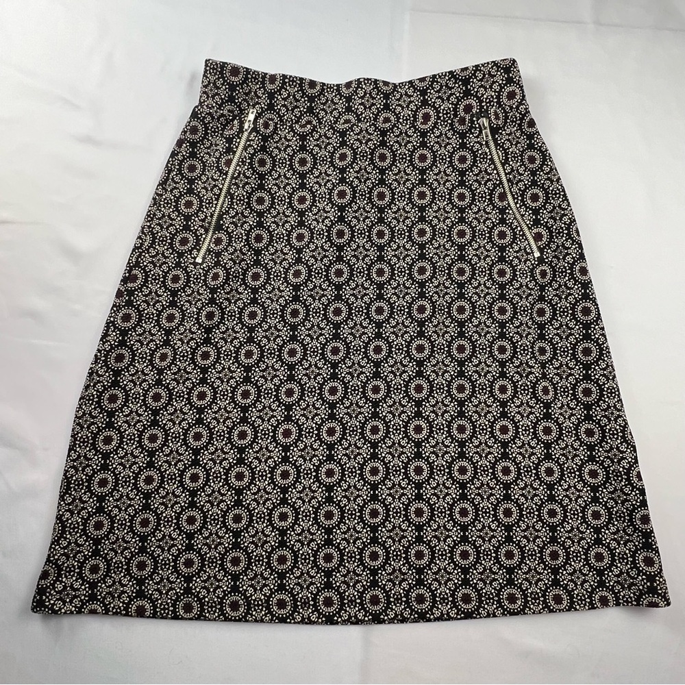 Lelis - Women’s Midi Skirt - Geometric -Black (red and beige) -Unknown Size (6?)